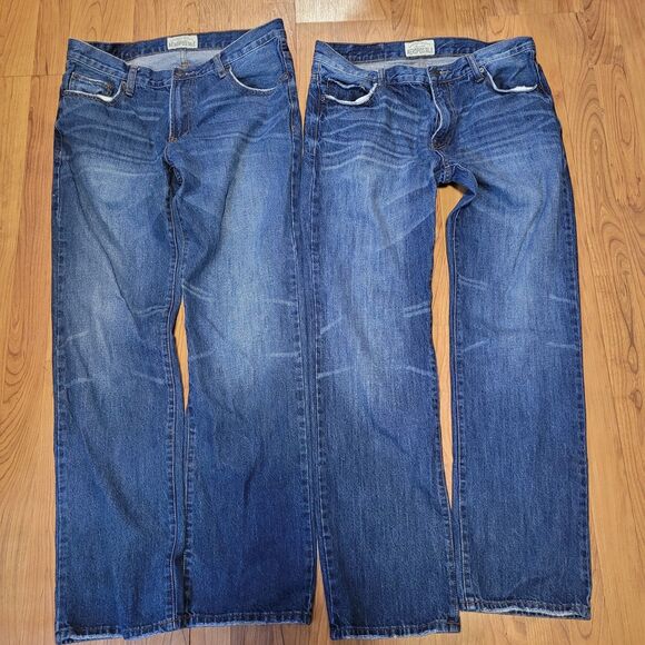 Lot of 2 Aeropostale Essex Straight Men's Jeans 34x33 100% Cotton Heavyweight - Picture 2 of 8